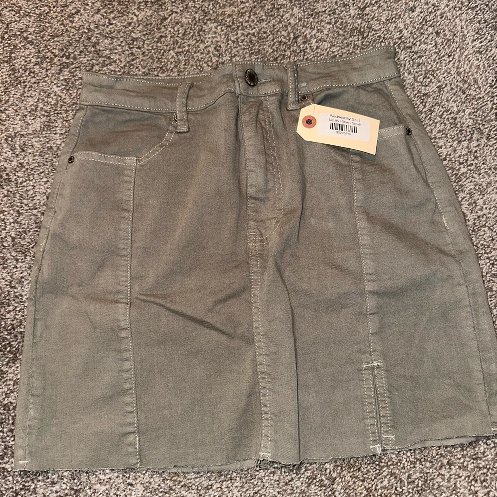 Olive green skirt